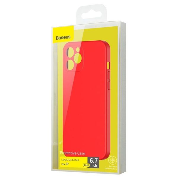 Чохол Baseus для iPhone 12 Pro Max Liquid Silica Gel, Bright red (WIAPIPH67N-YT09) 228627 фото