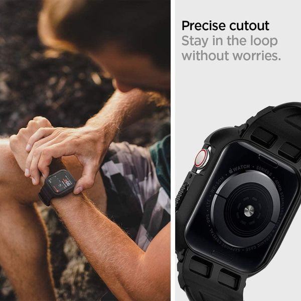 Чохол і ремінець Spigen для Apple Watch Series SE/6/5/4 (40mm) Rugged Armor Pro 2 in 1, Black (ACS00546) ACS00546 фото