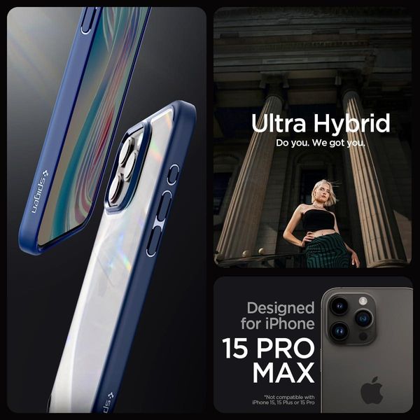 Чохол Spigen для iPhone 15 Pro Max - Ultra Hybrid, Navy Blue (ACS06573) ACS06573 фото