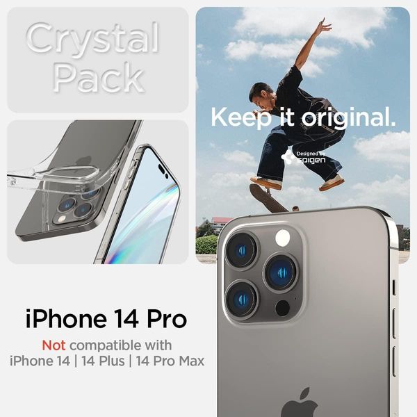 Чохол + Захисне скло від Spigen для iPhone 14 Pro - Crystal Pack (Захисне скло 2шт), (ACS04994) ACS04994 фото