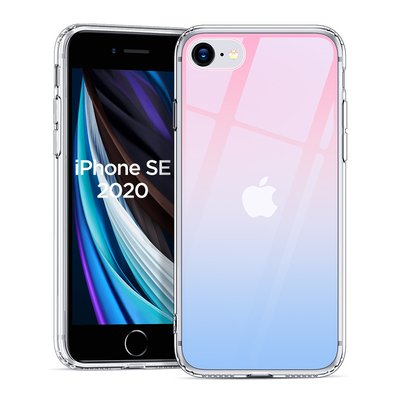 Чехол ESR для iPhone SE 2022/ 2020/ 8/ 7, Mimic Tempered Glass, Red+Blue (3C01186760602) 109144 фото