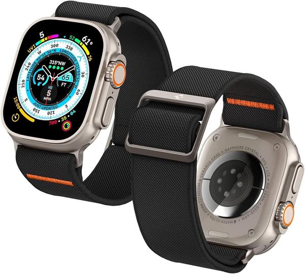 Нейлоновый ремешок Spigen для Apple Watch (49/45/44/42) - Lite Fit Ultra, Black (AMP05983) AMP05983 фото