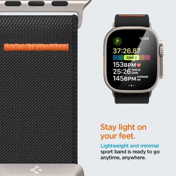 Нейлоновий ремінець Spigen для Apple Watch (49/45/44/42) - Lite Fit Ultra, Black (AMP05983) AMP05983 фото