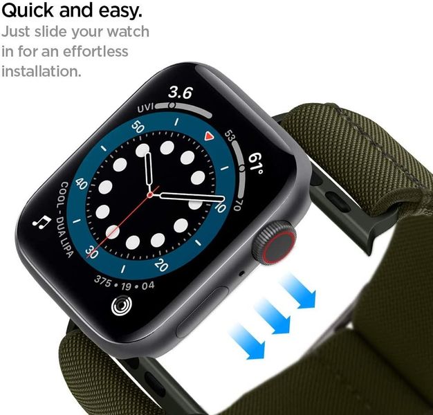 Нейлоновый ремешок Spigen для Apple Watch (42/44/45/49 mm) - Band Lite Fit, Khaki (AMP02288) AMP02288 фото