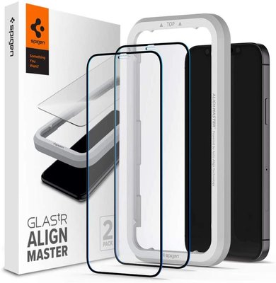 Захисне скло Spigen для iPhone 12 Pro Max Glas.tR AlignMaster (2 шт.), Black (AGL01792) AGL01792 фото