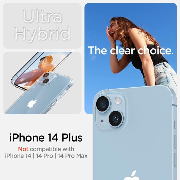 Чохол Spigen для iPhone 14 Plus - Ultra Hybrid, Crystal Clear (ACS04894) ACS04894 фото