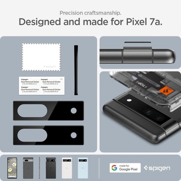 Защитное стекло Spigen для камеры Pixel 7a - EZ Fit Optik (2шт), Black (AGL05970) AGL05970 фото