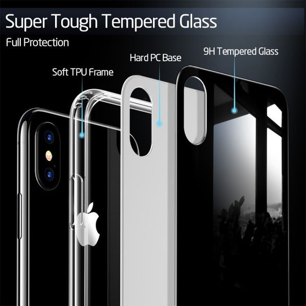 Чехол ESR для iPhone XS Max Mimic Tempered Glass, Black (4894240071304) 71304 фото