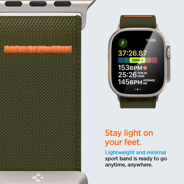 Нейлоновий ремінець Spigen для Apple Watch (49/45/44/42) - Lite Fit Ultra, Khaki (AMP05985) AMP05985 фото