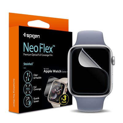 Защитная плёнка Spigen для Apple Watch Series 4 / 5 / 6 / SE (44mm) Neo Flex, 3шт (062FL25574) 062FL25574 фото
