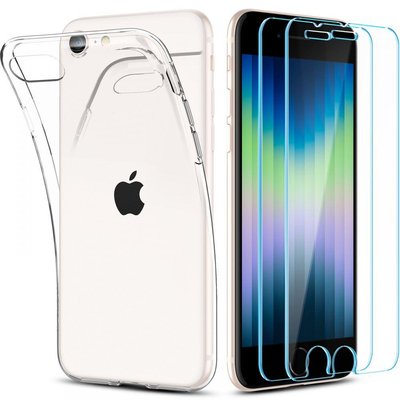 Чохол + Захисне скло від Spigen для iPhone SE 2022/2020/ 8/7 — Crystal Pack (2+1), (ACS03637) ACS04355 фото