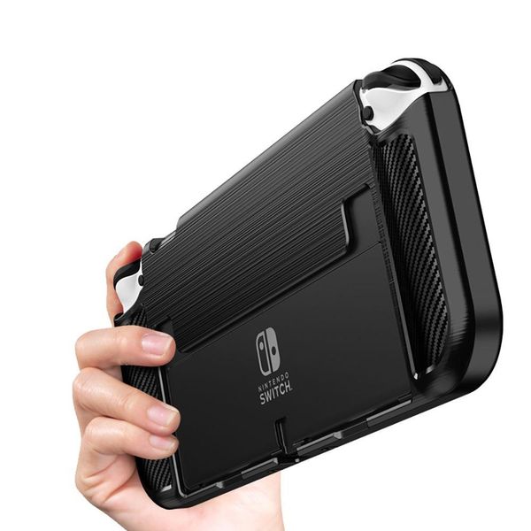 Чохол для Nintendo Switch Oled, TPU Carbon, Black (921322) 926907 фото