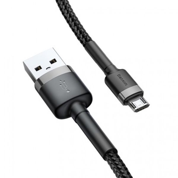 Кабель USB Baseus Cafule MicroUSB 1.5A 2m, Gray+Black (CAMKLF-CG1) 280366 фото