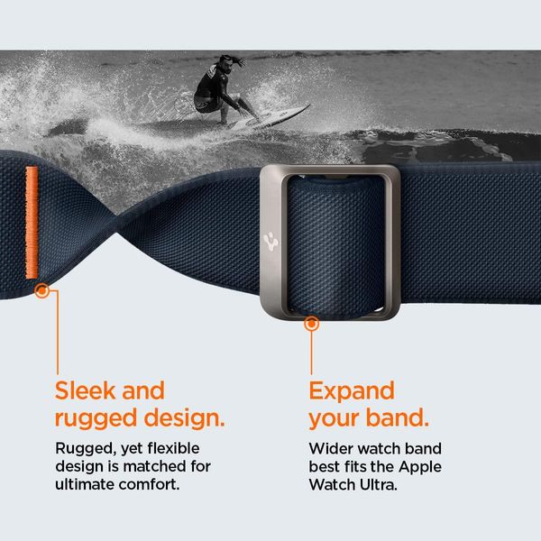 Нейлоновий ремінець Spigen для Apple Watch (49/45/44/42) - Lite Fit Ultra, Navy (AMP05984) AMP05984 фото