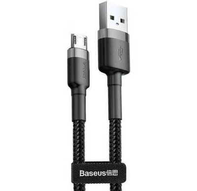 Кабель USB Baseus Cafule Micro 2.4A 0.5M, Gray+Black (CAMKLF-AG1) 280304 фото
