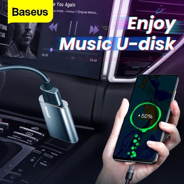 Флеш-накопичувач Baseus на 16 ГБ з USB-портом для заряджання, сірого кольору (ACUP-A0A) 223639 фото