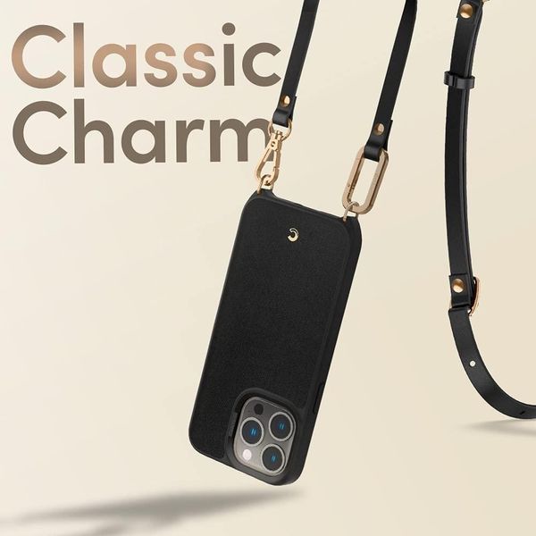 Чохол Spigen для iPhone 13 Pro — Cyrill, Classic Charm, з ремінцем, Чорний (ACS03582) ACS03582 фото