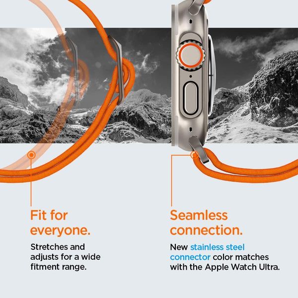 Нейлоновий ремінець Spigen для Apple Watch (49/45/44/42) - Lite Fit Ultra, Orange (AMP05986) AMP05986 фото