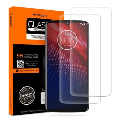 Защитное стекло Spigen для Motorola Moto Z4 GLAS.tR SLIM HD (2 шт), Clear (AGL00290) AGL00290 фото