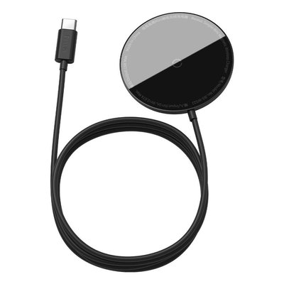 Беспроводное зарядное устройство Baseus Simple Mini Magnetic For IP12-13 with Type-C Cable, Black (WXJK-F01) 202467 фото