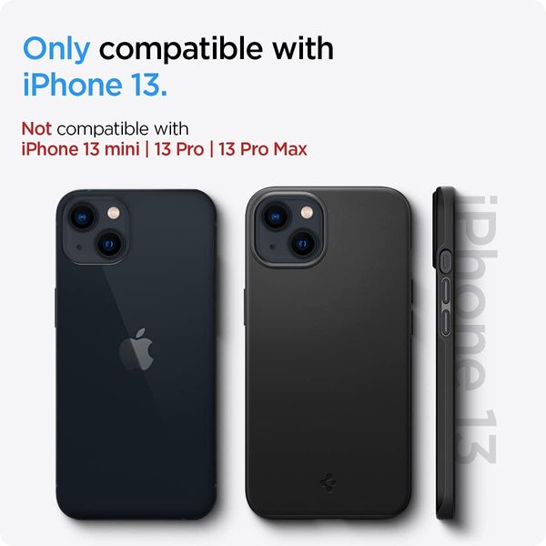 Чохол Spigen для iPhone 13 — Thin Fit, Black (ACS03677) ACS03677 фото