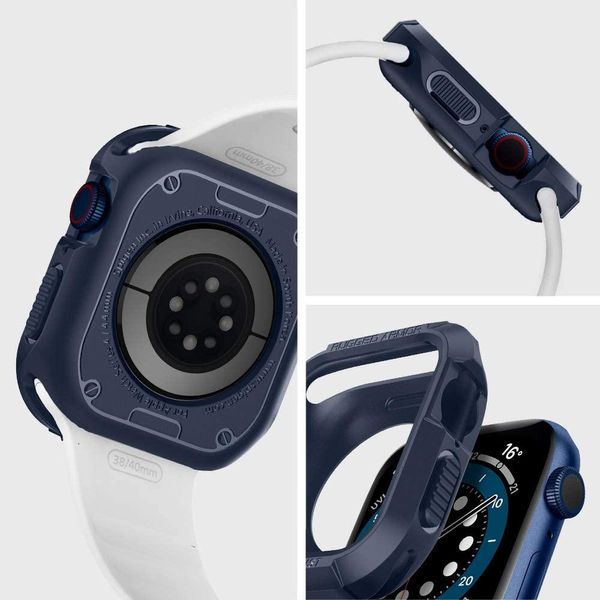 Чехол Spigen для Apple Watch 4/5/6/ SE/ 7 (44/45mm) Rugged Armor, Navy Blue (ACS02224) ACS02224 фото