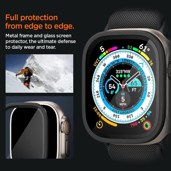 Захисне скло Spigen для Apple Watch Ultra (49mm) - Glas.tR Slim Pro (1шт), Black (AGL06163) AGL06163 фото