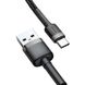Кабель USB Baseus Cafule Type-C 3A 1m, Black+Gray (CATKLF-BG1) 278202 фото 1