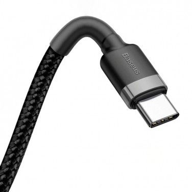 Кабель USB Baseus Cafule Type-C 3A 1m, Black+Grey (CATKLF-GG1) 285200 фото