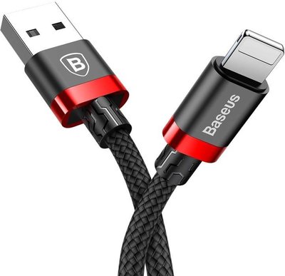 Кабель USB Baseus Kevlar to Lightning 0.5м, Red+Black (CALKLF-A19) CALKLF-A19 фото