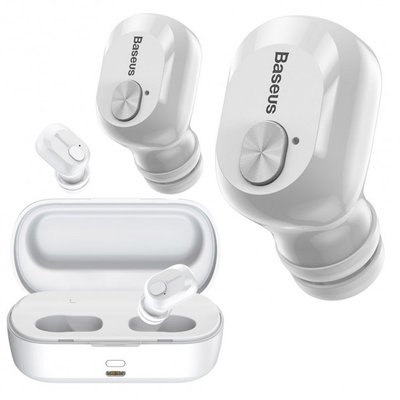 Бездротові навушники Baseus із зарядним кейсом Encok W01 TWS, White (NGW01-02) NGW01-02 фото