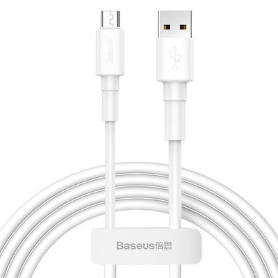 Кабель USB Baseus Mini MicroUSB 2.4A 1m, White (CAMSW-02) 296770 фото