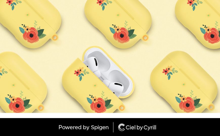 Чехол Spigen для Apple AirPods Pro - Silicone Cecile Ciel by CYRILL, Orange Floral (ASD00608) ASD00608 фото
