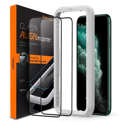 Захисне скло Spigen для iPhone 11 Pro Max Glas.tR AlignMaster (2 шт) Black (AGL00479) AGL00479 фото