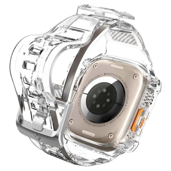 Чехол и ремешок Spigen для Apple Watch Ultra (49 mm) - Rugged Armor Pro 2 in 1, Crystal Clear (ACS05461) ACS05461 фото