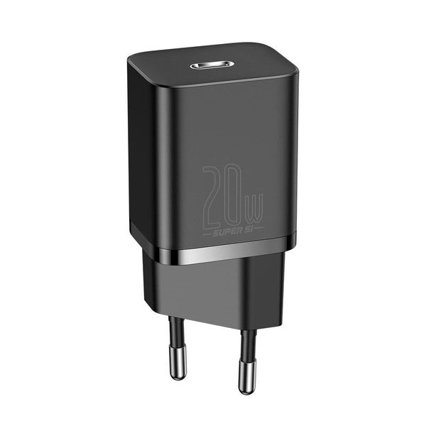 Сеть ЗУ Baseus Super Si Quick Charger 20W+Cable Type-C to iP 1m, Black (TZCCSUP-B01) 230057 фото