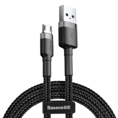 Кабель USB Baseus Cafule Micro 2A 3m, Gray+Black (CAMKLF-HG1) 296374 фото