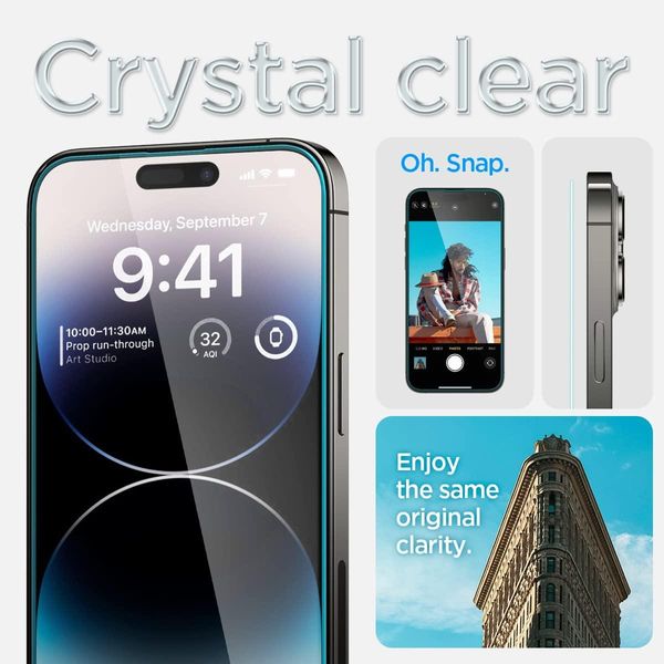 Защитное стекло Spigen для iPhone 14 Pro - EZ FIT GLAS.tR (2 шт), Clear (AGL05214) AGL05214 фото