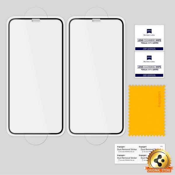 Защитное стекло Spigen для iPhone ХS/X Full Cover 2 шт, Black (057GL23120) 057GL23120 фото