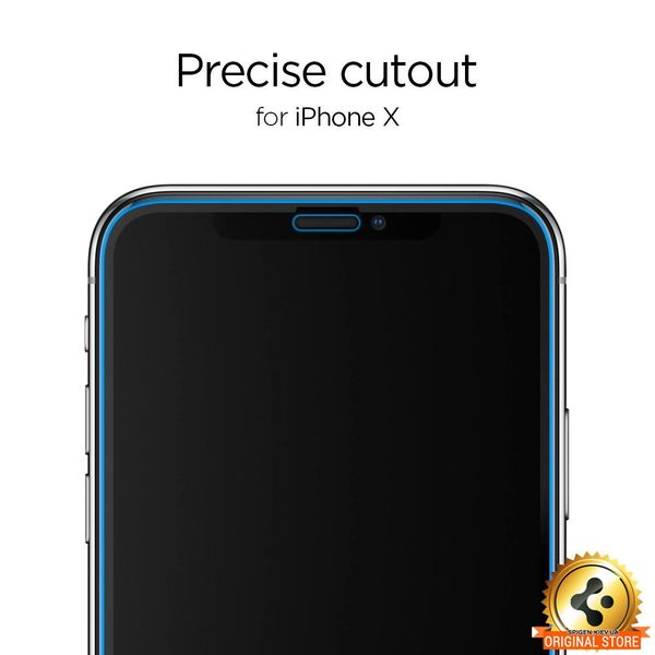 Защитное стекло Spigen для iPhone ХS/X Full Cover 2 шт, Black (057GL23120) 057GL23120 фото