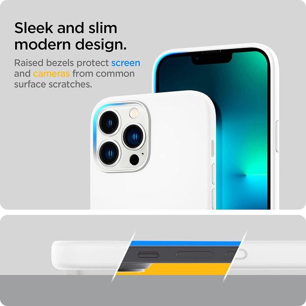 Чохол Spigen для iPhone 13 Pro Max — Silicone Fit, White (ACS03229) ACS03229 фото