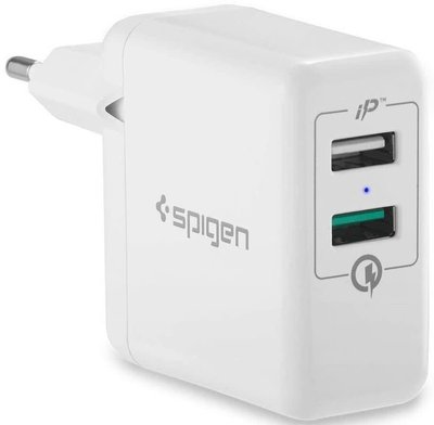 Зарядний пристрій Spigen F207 Essential Quick Charge 3.0, White (000AD21390) 000AD21390 фото