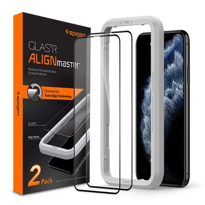 Захисне скло Spigen для iPhone 11 Pro/XS/X Glas.tR AlignMaster (2 шт.), Black (AGL00480) AGL00480 фото