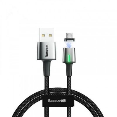 Кабель USB Baseus Zinc Magnetic MicroUSB 2.4A 1m, Black (CAMXC-A01) CAMXC-A01 фото