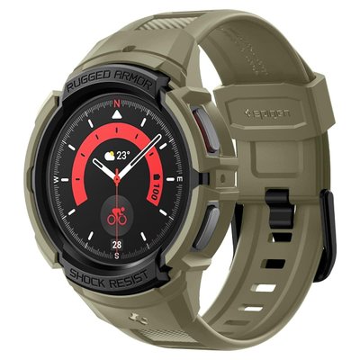 Чохол та ремінець Spigen для Galaxy Watch 5 Pro (45 mm) - Rugged Armor Pro 2 in 1, Vintage Khaki (ACS05913) ACS05913 фото