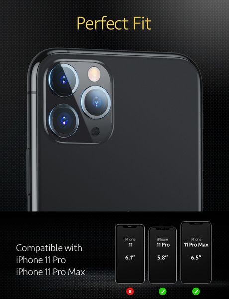 Захисне скло для камери ESR iPhone 11 Pro/11 Pro Max Camera Glass Film 2 шт., Clear (3C031951801) 97397 фото