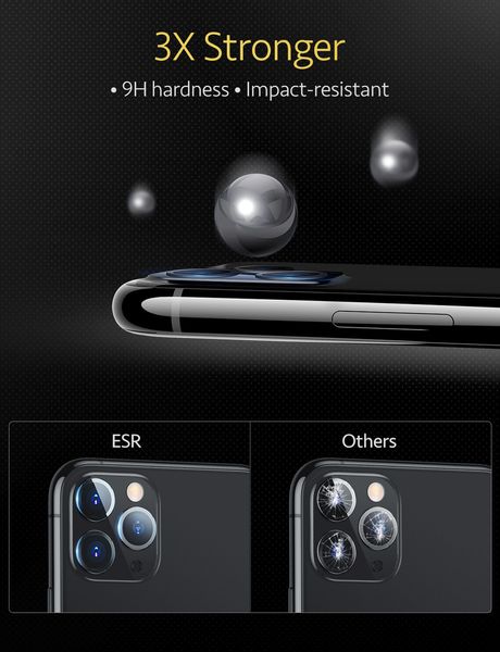 Захисне скло для камери ESR iPhone 11 Pro/11 Pro Max Camera Glass Film 2 шт., Clear (3C031951801) 97397 фото