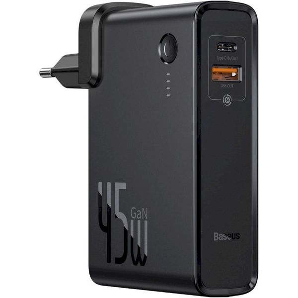 Мережевий ЗП + зовнішній акумулятор Baseus GaN Charger 2in1 Quick Charger & Power Bank, Black (PPNLD-C01) 220461 фото