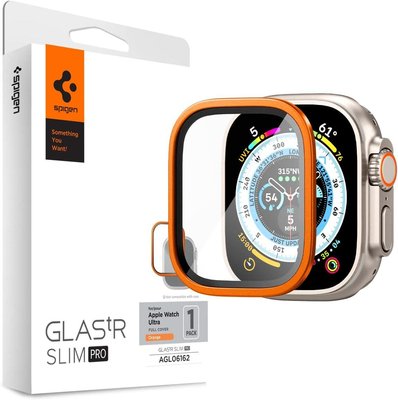 Защитное стекло Spigen для Apple Watch Ultra (49mm) - Glas.tR Slim Pro (1шт), Orange (AGL06162) AGL06162 фото