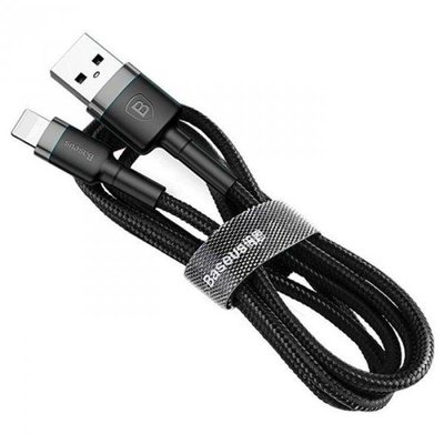Кабель Baseus Cafule Cable USB Lightning 1м, Grey+Black (CALKLF-BG1) 274976 фото